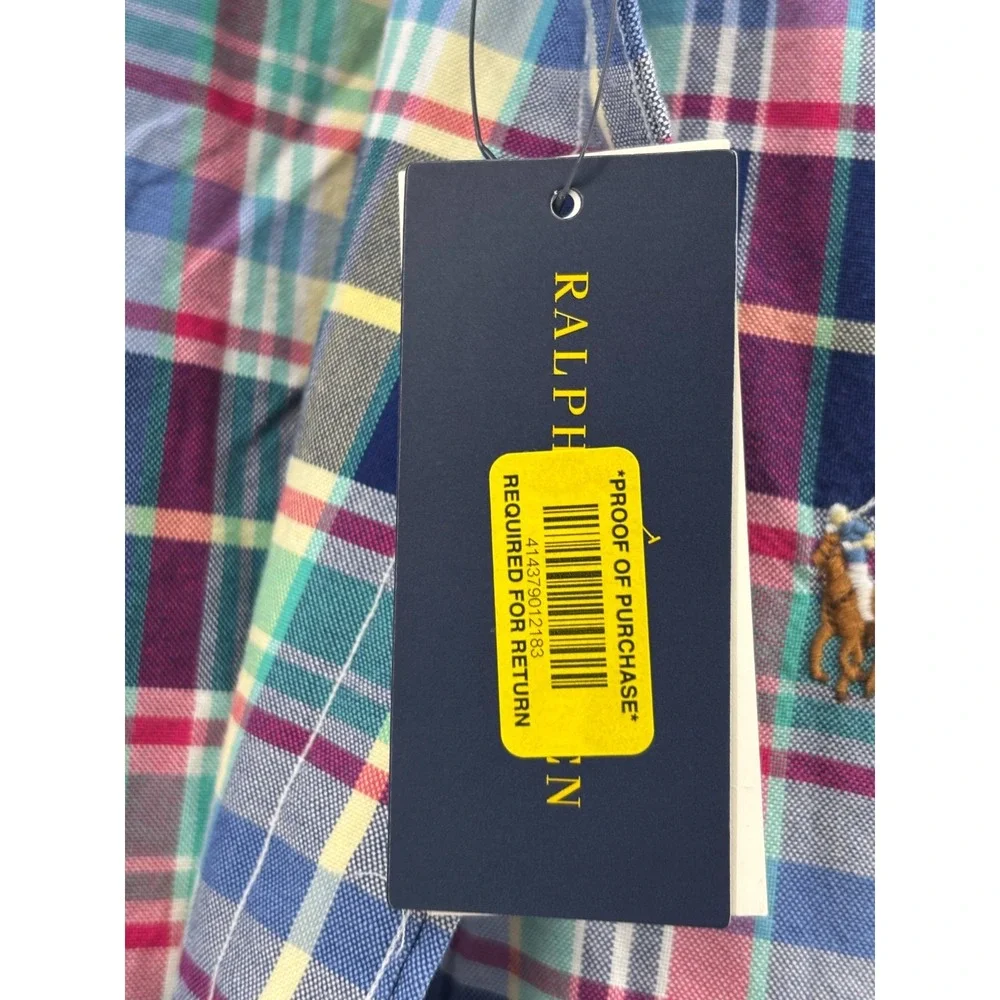 Polo Ralph Lauren Mens 2XLT Multicolor Plaid Long Sleeve Button Down Shirt NWT